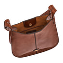 THE BRIDGE Damen-Hobo-Tasche Claudia-Linie aus braunem Leder