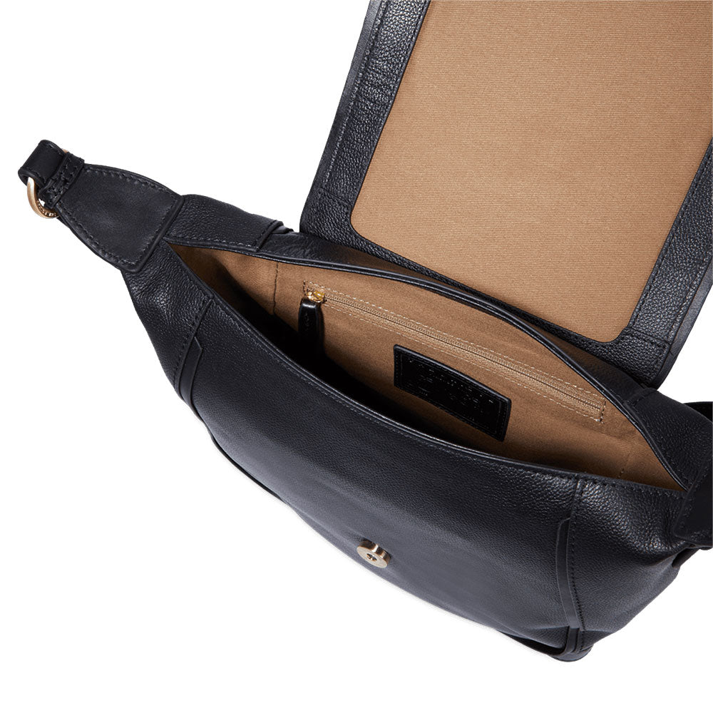 THE BRIDGE Damen-Umhängetasche Domitilla-Linie aus schwarzem Leder