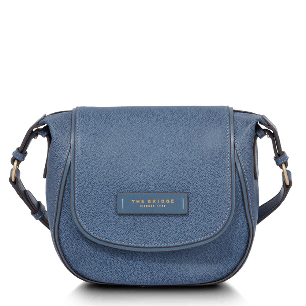 THE BRIDGE Damen-Umhängetasche Domitilla-Linie aus himmelblauem Leder