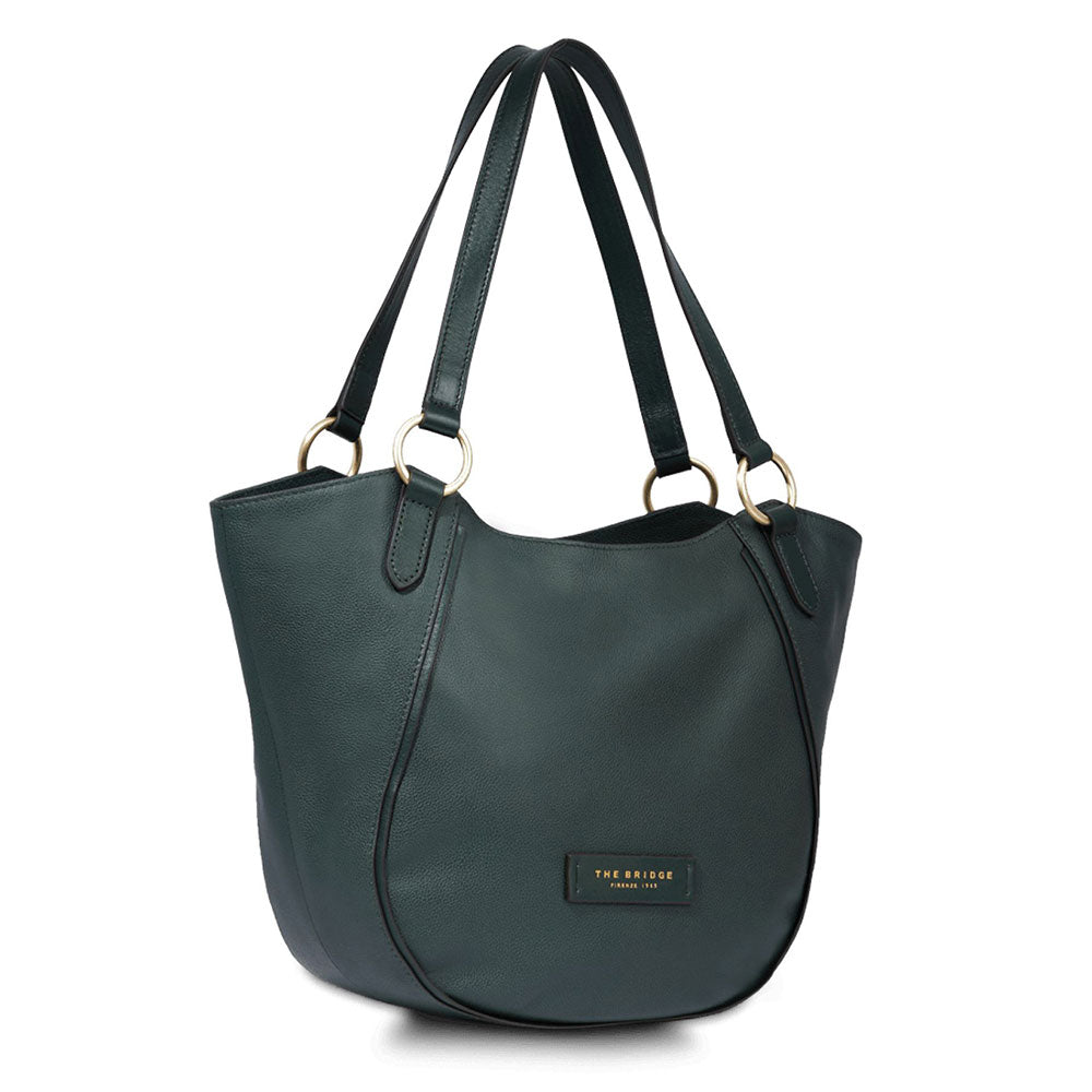 Shopping Bag Donna Media THE BRIDGE linea Domitilla in Pelle Verde