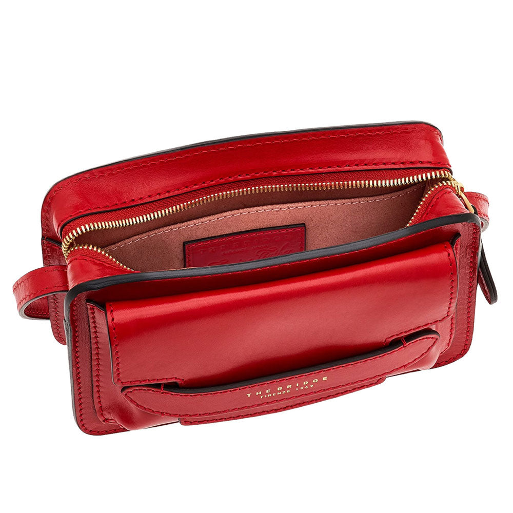 Borsa Donna Camera Case a Tracolla THE BRIDGE in Pelle Rosso Ciliegia linea Lucrezia 04190301