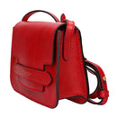 THE BRIDGE Mittelgroße Damen-Umhängetasche aus kirschrotem Leder der Lucrezia-Linie