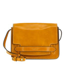 Große Damen-Umhängetasche THE BRIDGE aus honiggelbem Leder der Lucrezia-Linie