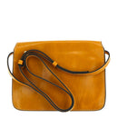 Große Damen-Umhängetasche THE BRIDGE aus honiggelbem Leder der Lucrezia-Linie