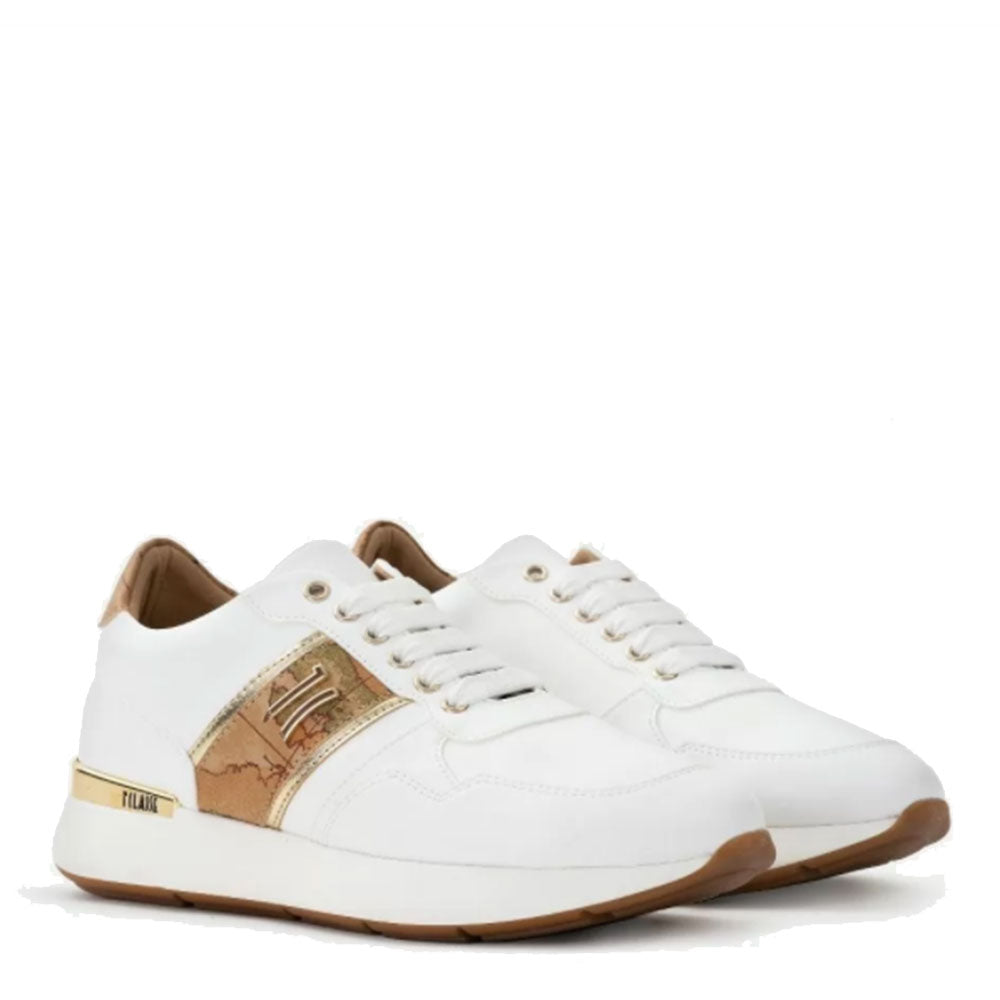 Scarpe Donna 1A Classe Alviero Martini Sneakers Bianche con Dettagli Geo Classic e Logo 0420