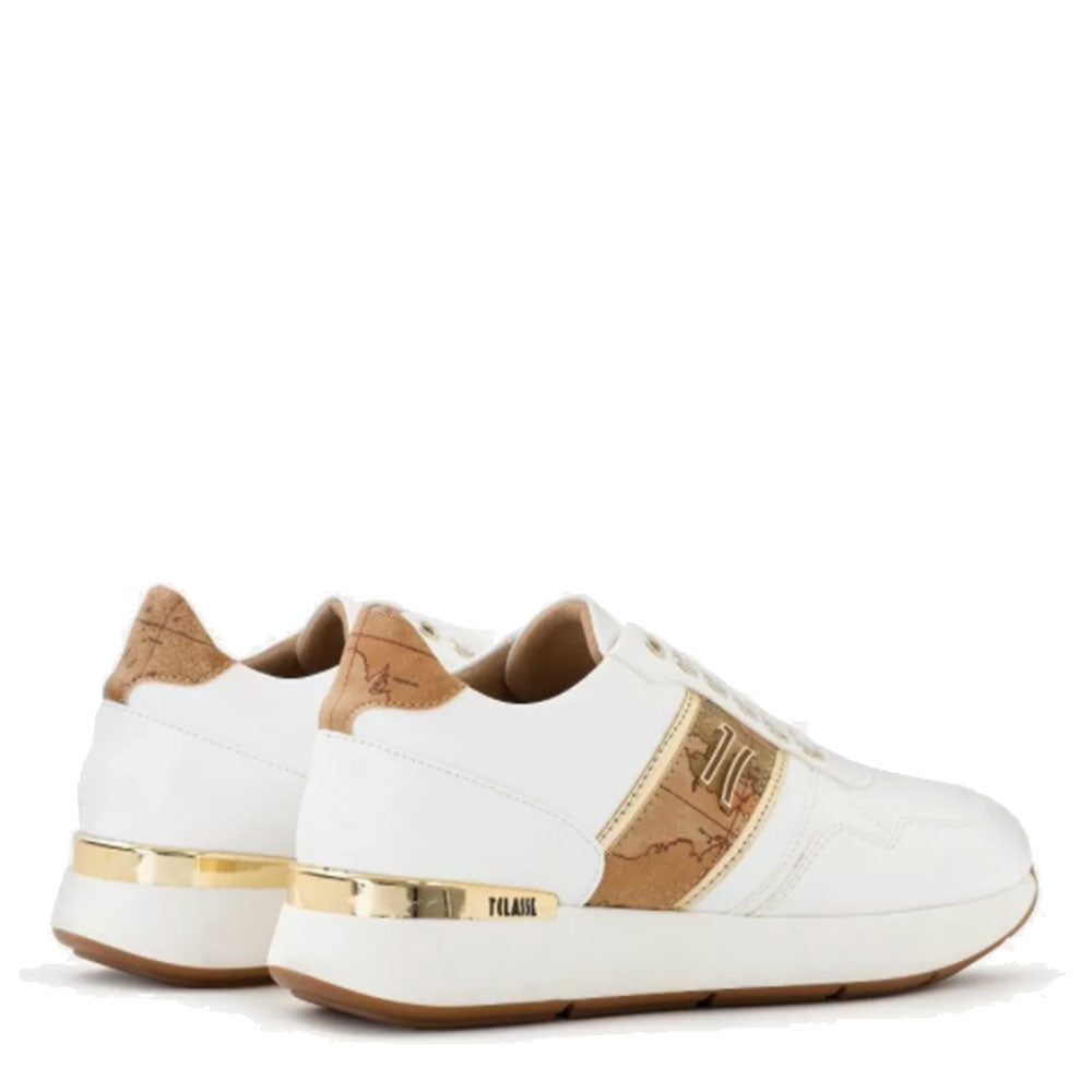 Scarpe Donna 1A Classe Alviero Martini Sneakers Bianche con Dettagli Geo Classic e Logo 0420