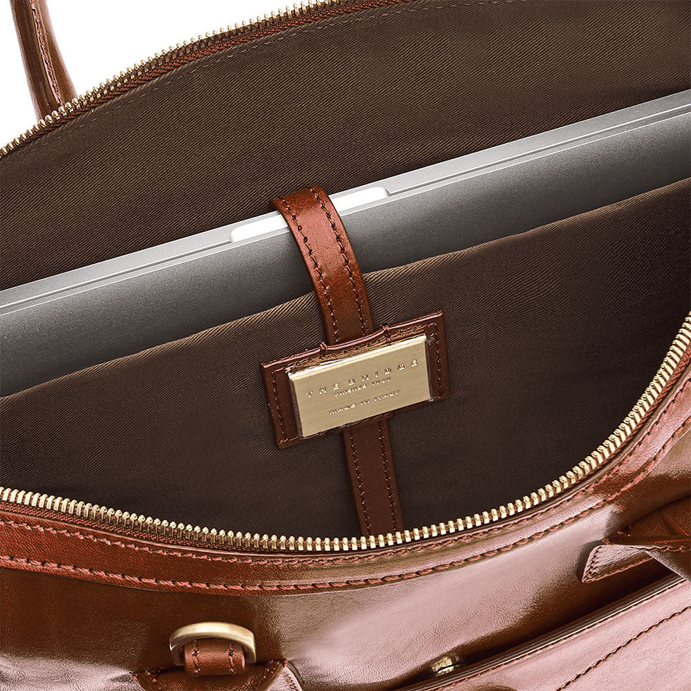Cartella Due Manici Porta Pc THE BRIDGE in Pelle Marrone linea Story