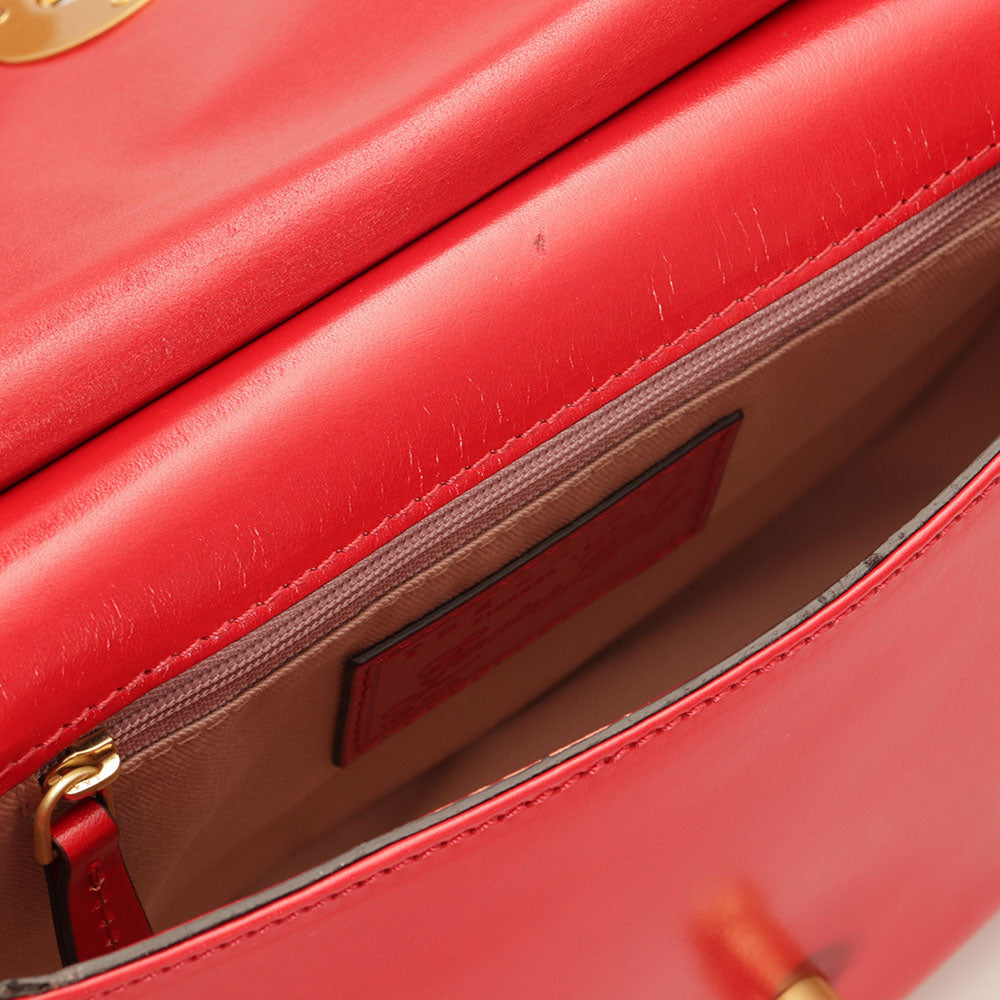 THE BRIDGE Damen-Umhängetasche Celeste-Linie aus rotem Leder