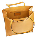 THE BRIDGE Vertikale Einkaufstasche für Damen der Mirra-Linie aus korngelbem Leder