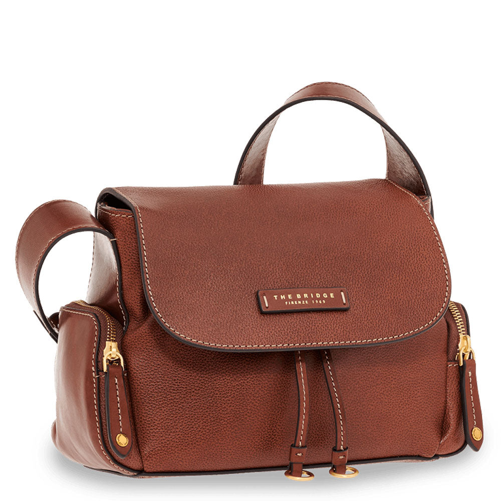 THE BRIDGE Damen-Umhängetasche Carlotta-Linie aus braunem Leder