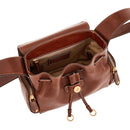 THE BRIDGE Damen-Umhängetasche Carlotta-Linie aus braunem Leder