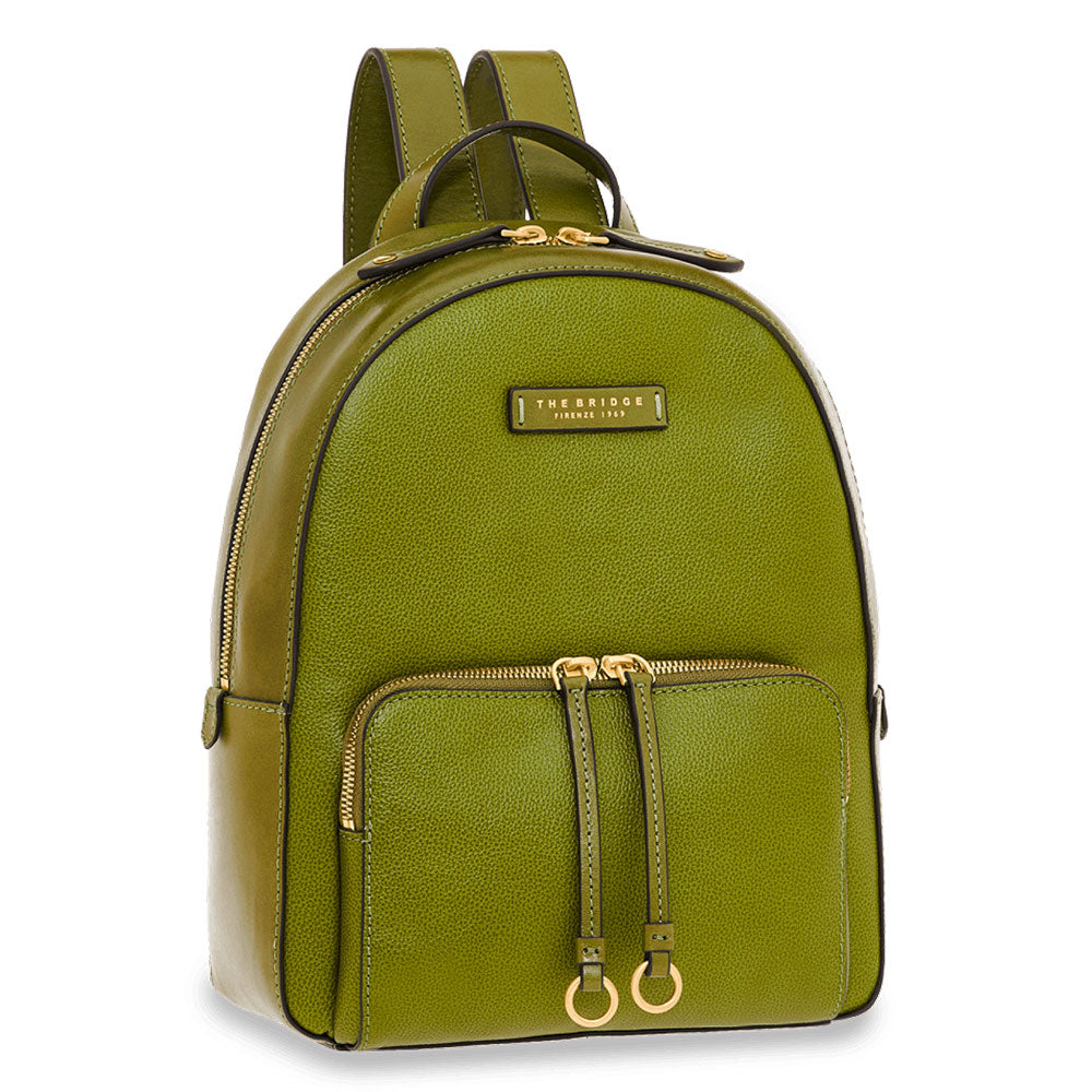 THE BRIDGE Damenrucksack Carlotta-Linie aus grünem Leder