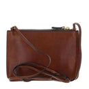 THE BRIDGE Damen-Umhängetasche mit zwei Fächern, Rustici-Linie aus braunem Leder