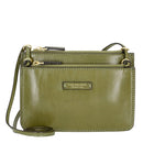 THE BRIDGE Damen-Umhängetasche mit zwei Fächern, Rustici-Linie, aus feigengrünem Leder