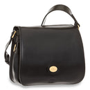 THE BRIDGE Damen-Schultertasche, mittelgroß, Biba-Linie aus schwarzem Leder