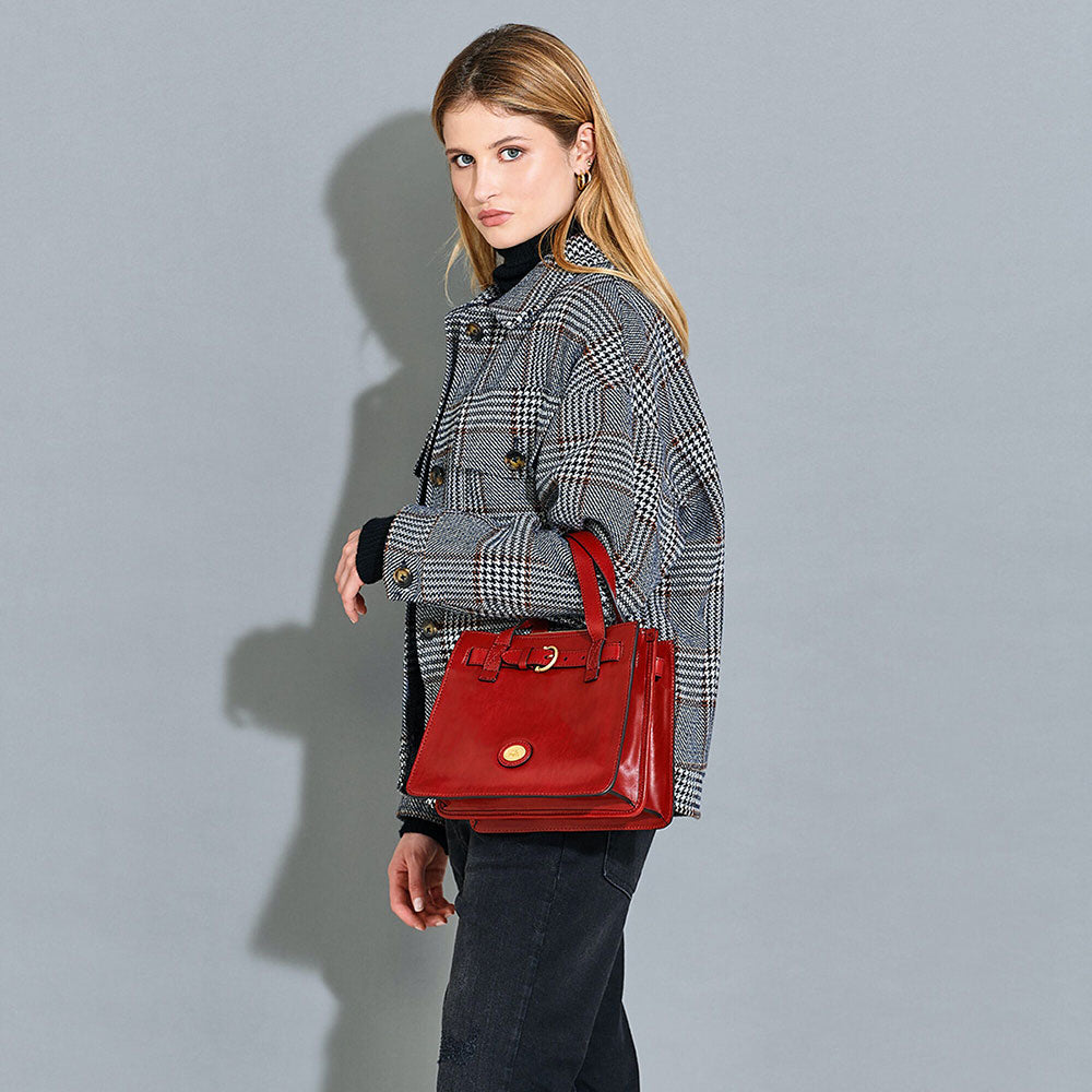 THE BRIDGE Damenhandtasche Biba-Linie aus braunem Leder