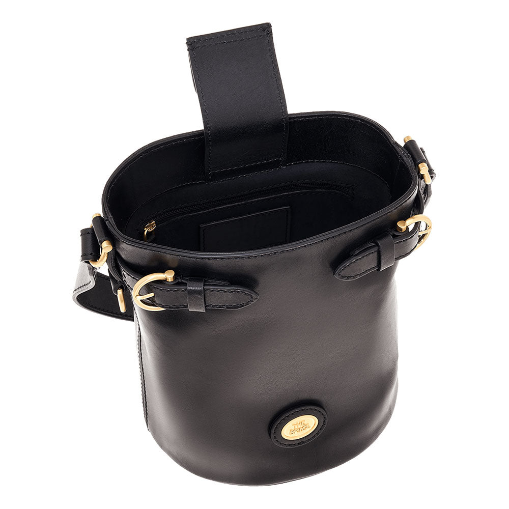 Damen-Beuteltasche THE BRIDGE Biba-Linie aus schwarzem Leder