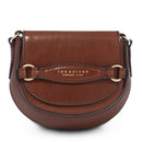 THE BRIDGE Damen-Mini-Umhängetasche Bettina-Linie aus braunem Leder
