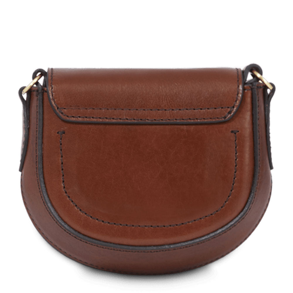 THE BRIDGE Damen-Mini-Umhängetasche Bettina-Linie aus braunem Leder