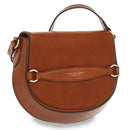 Damen-Umhängetasche mit Klappe THE BRIDGE Bettina-Linie aus braunem Leder