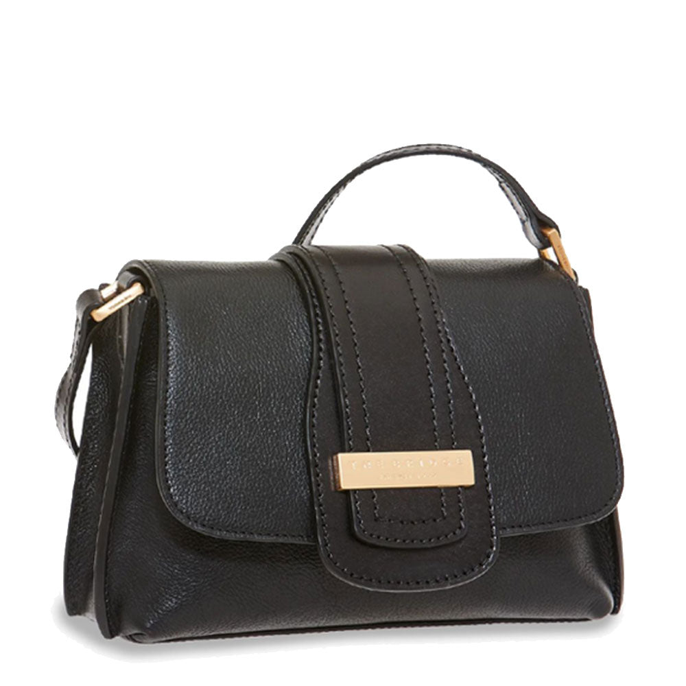 THE BRIDGE Damen-Umhängetasche Bice-Linie aus schwarzem Leder