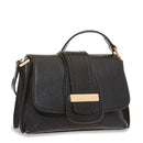 THE BRIDGE Damen-Umhängetasche Bice-Linie aus schwarzem Leder