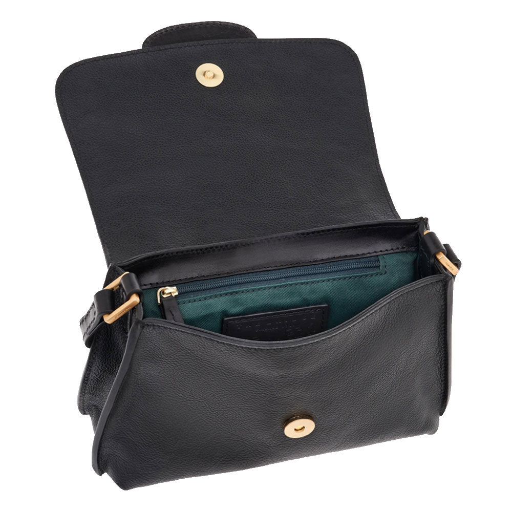 THE BRIDGE Damen-Umhängetasche Bice-Linie aus schwarzem Leder