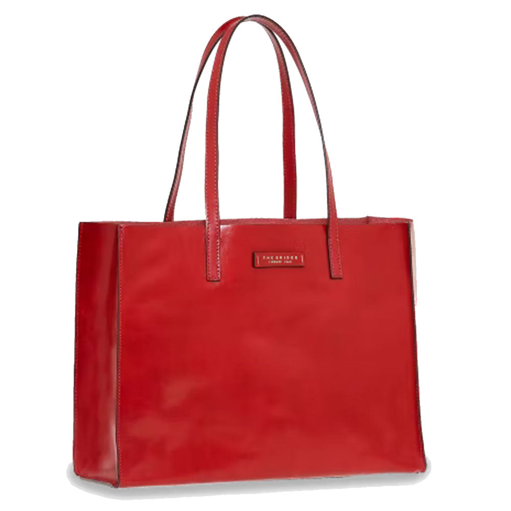 THE BRIDGE Damen-Shopper-Tasche Mirra Line aus rotem Leder