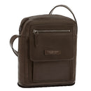 Men's Chestnut Leather Pouch Bag THE BRIDGE Alberto