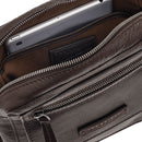 Men's Chestnut Leather Pouch Bag THE BRIDGE Alberto