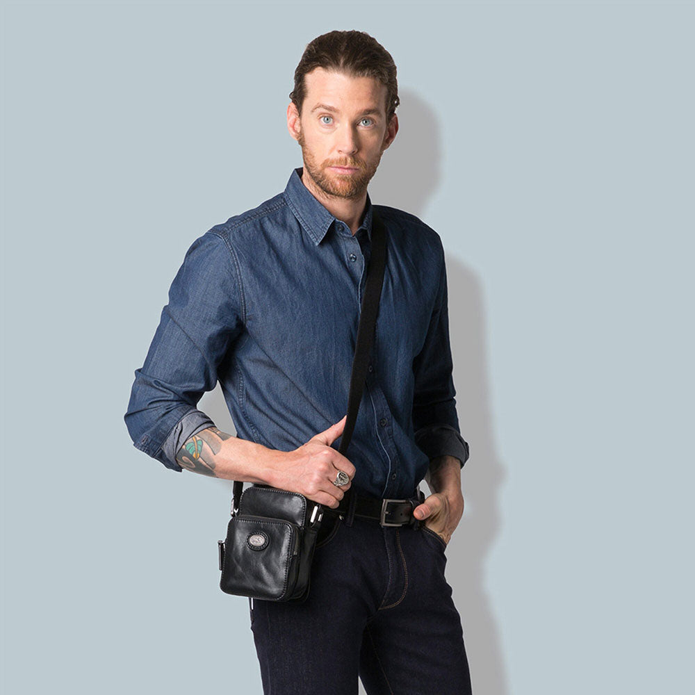 Cuoio Mini Borsello Uomo Borsello Uomo Piccolo THE BRIDGE In Pelle