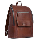 Herrenrucksack mit Reißverschluss THE BRIDGE Alberto-Linie aus braunem Leder