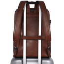 Herrenrucksack mit Reißverschluss THE BRIDGE Alberto-Linie aus braunem Leder