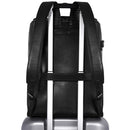 Herrenrucksack mit Reißverschluss THE BRIDGE Alberto-Linie aus schwarzem Leder