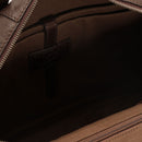Men's Chestnut Leather Briefcase THE BRIDGE Alberto with Two Handles