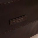 Men's Chestnut Leather Briefcase THE BRIDGE Alberto with Two Handles