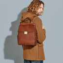 Zaino Uomo con Pattina THE BRIDGE in Pelle Marrone linea Dante