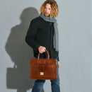 THE BRIDGE Herren-Aktentasche mit zwei Griffen aus braunem Leder der Dante-Linie, hergestellt in Italien