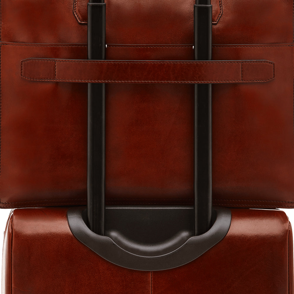 THE BRIDGE Herren-Aktentasche mit zwei Griffen aus braunem Leder der Dante-Linie, hergestellt in Italien