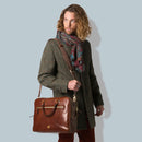 Cartella Doppio Scomparto Due Manici THE BRIDGE in Pelle Marrone linea Story