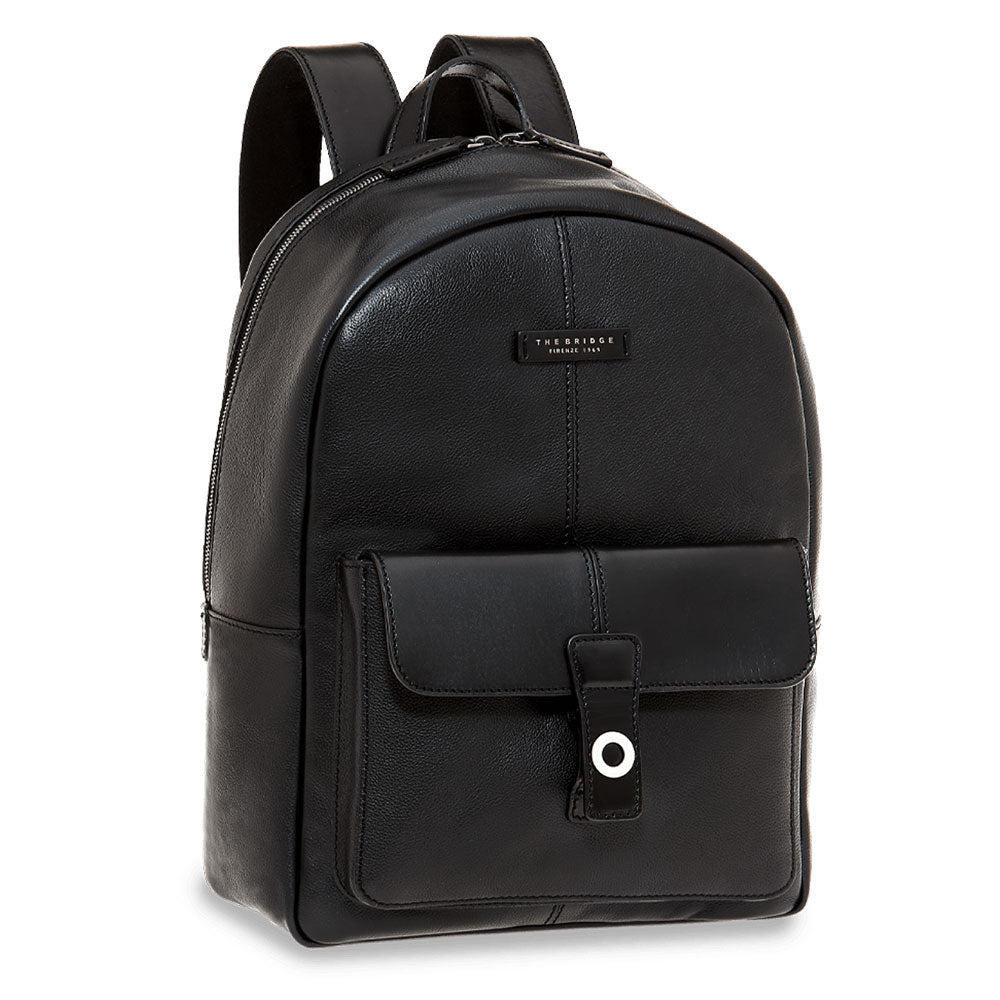 Zaino Uomo Porta PC THE BRIDGE linea Biagio in Pelle Nera