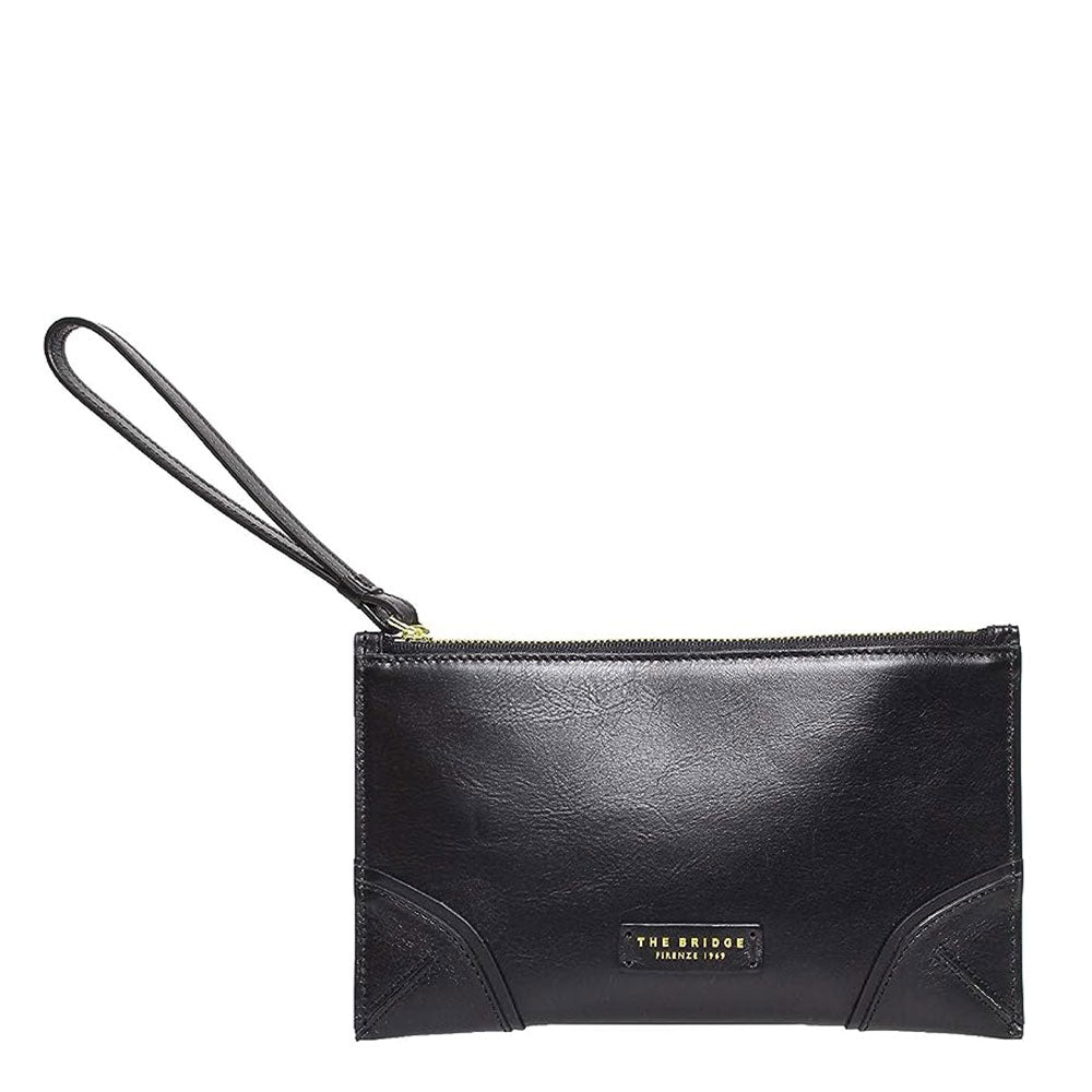 Pochette Donna a Mano THE BRIDGE in Pelle Nera linea Matilde