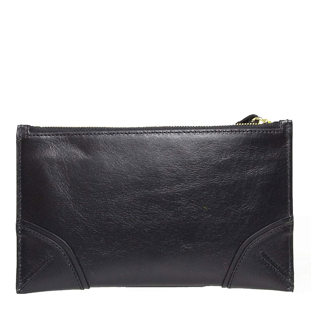 THE BRIDGE Hand-Clutch für Damen aus schwarzem Leder der Matilde-Linie