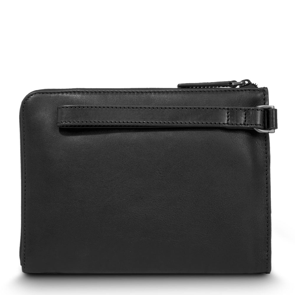THE BRIDGE Herren-Clutch-Tasche der Damiano-Linie aus schwarzem Leder