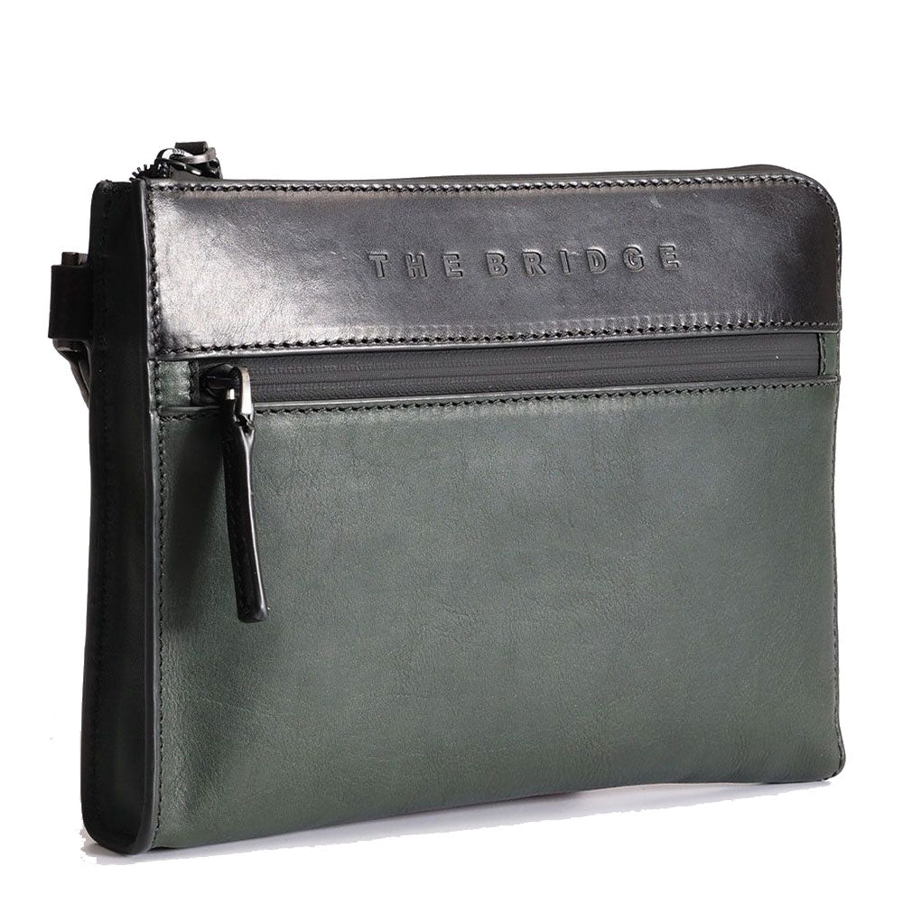 Pochette Uomo THE BRIDGE linea Damiano in Pelle Verde a sconto