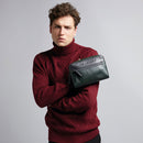 Herren-Clutch mit Armband THE BRIDGE Damiano-Linie aus braunem Leder