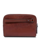 Herren-Clutch mit Armband THE BRIDGE Damiano-Linie aus braunem Leder