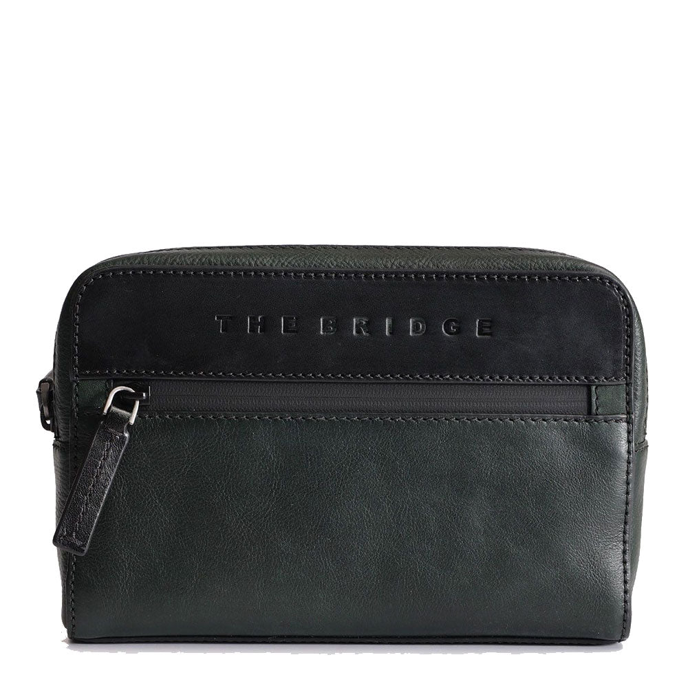 Herren-Clutch mit Armband THE BRIDGE Damiano-Linie aus grünem Leder