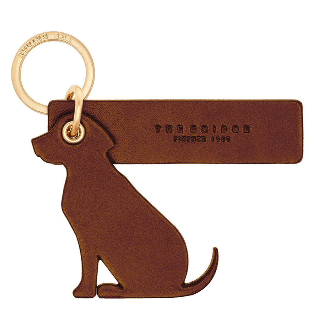 THE BRIDGE DUCCIO LINIE
Schlüsselanhänger mit Hund aus braunem Leder 