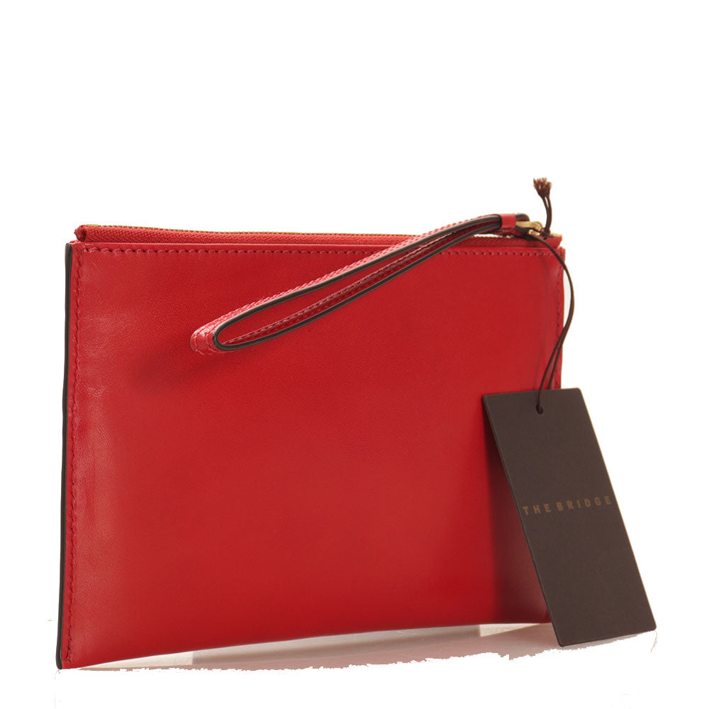 Pochette Donna Media con Polsiera THE BRIDGE linea Lucrezia in Pelle Rossa